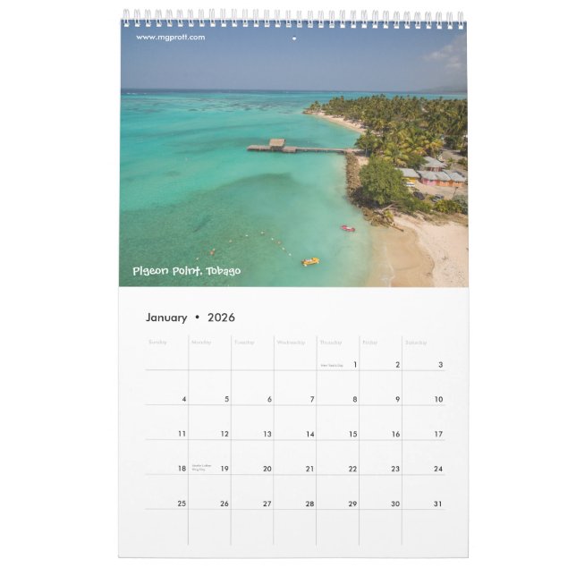 Calendrier des Caraïbes (Jan 2026)