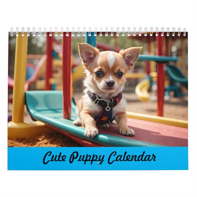 Calendrier des chiots mignons Amoureux de les chie (Protection)