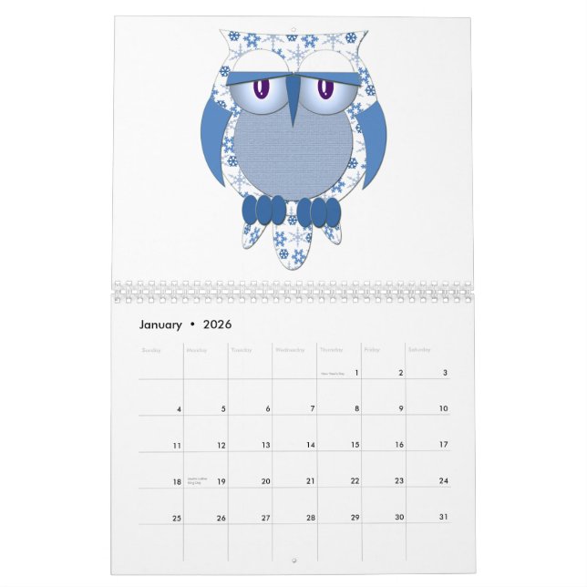 Calendrier des chouettes (Jan 2026)