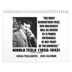 Calendrier des citations 20XX de Nikola Tesla