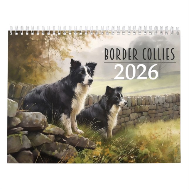 Calendrier des collies frontalières 2026 (Protection)