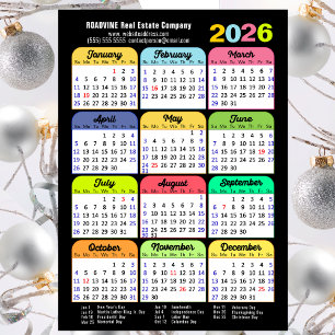 Calendrier des couleurs 2026 Vacances US Entrepris