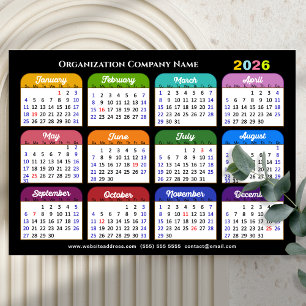 Calendrier des couleurs 2026 Vacances US Entrepris