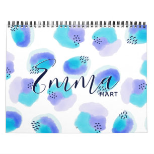 Calendrier des coups de pinceau d'aquarelle