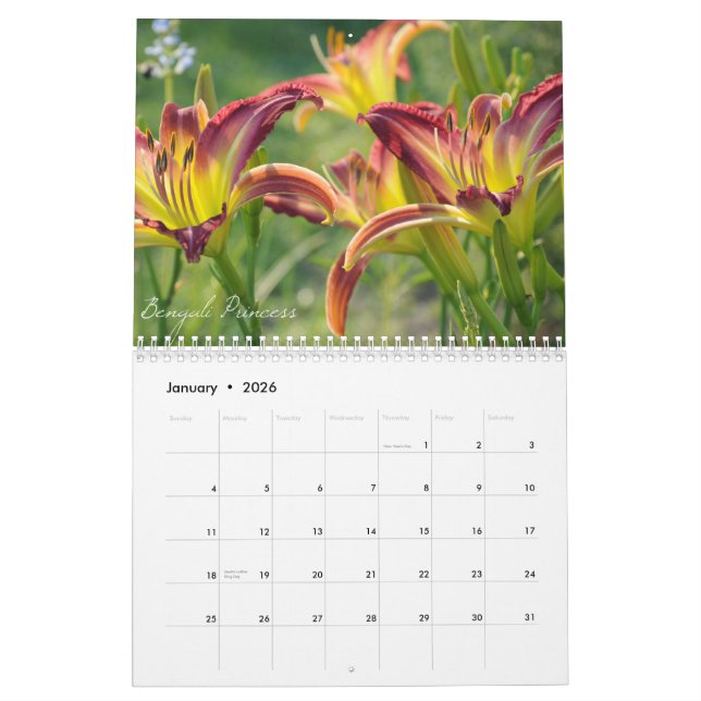 Calendrier des Daylilies 2012 (Jan 2026)