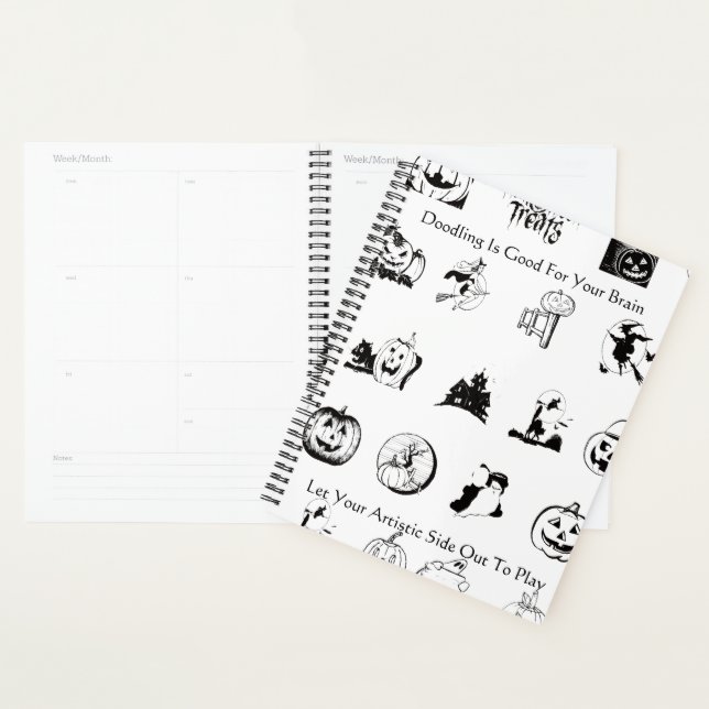 Calendrier des doodles d'Halloween (Devant avec enveloppe)