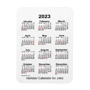 Calendrier des Fêtes Blanches 2023 par Janz Magnet