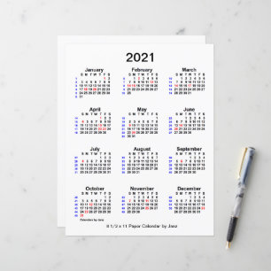 Calendrier des fêtes de 52 semaines 2021 par Janz