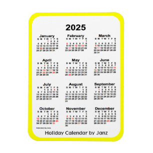 Calendrier des Fêtes Jaunes 2025 par Janz Magnet