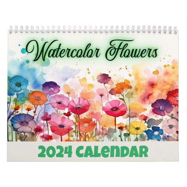 Calendrier des fleurs aquarelles (Protection)