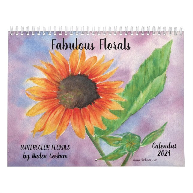 Calendrier des fleurs d'aquarelle (Protection)