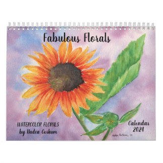 Calendrier des fleurs d'aquarelle