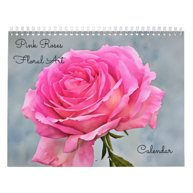 Calendrier des fleurs d'art rose Roses Florales (Protection)