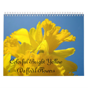 Calendrier des fleurs de jonquille jaune brillant