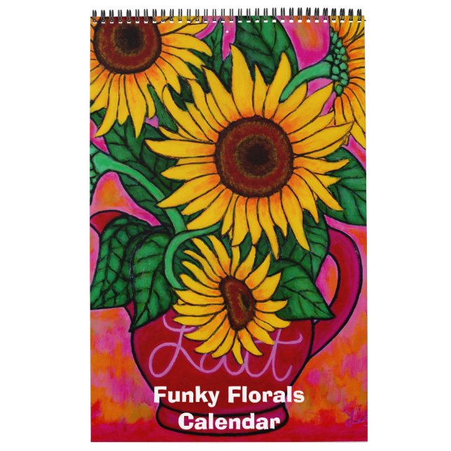 Calendrier des fleurs funky à une page (Protection)