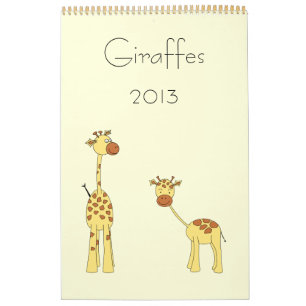 Calendrier des girafes 2013. Caricatures mignonnes