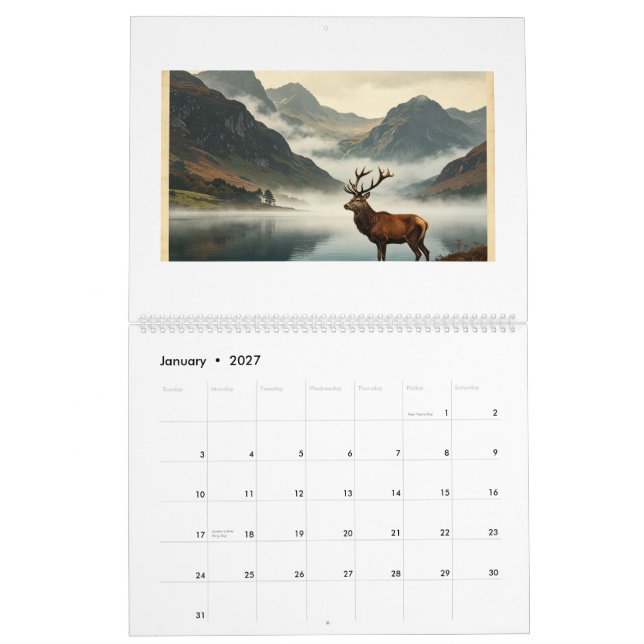 calendrier des Highlands écossais 2027 (Jan 2027)