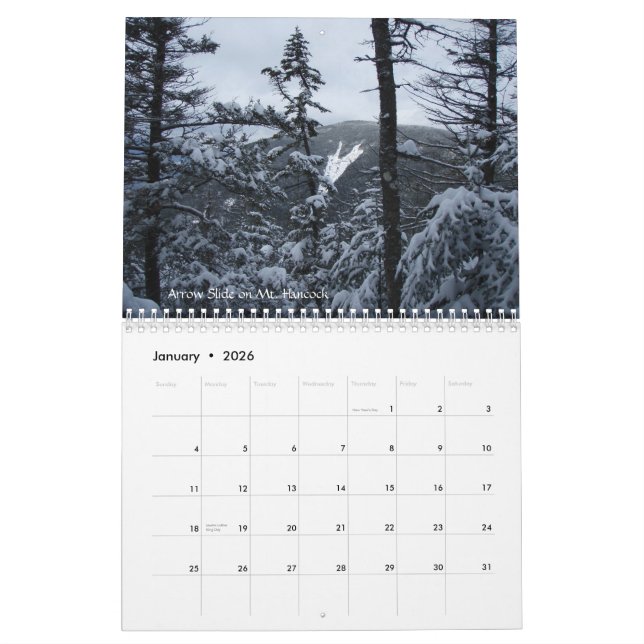 Calendrier des montagnes blanches 2010 (Jan 2026)