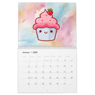 calendrier des muffins de nourriture de cupcake Cu