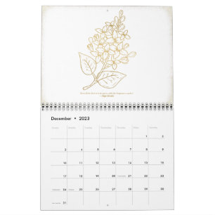 Calendrier des murs floraux 2023 Or