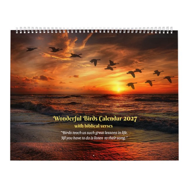 Calendrier des oiseaux 2027 - Avec des versets bib (Protection)