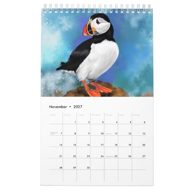 Calendrier des oiseaux magnifiques - Peinture (Nov 2027)