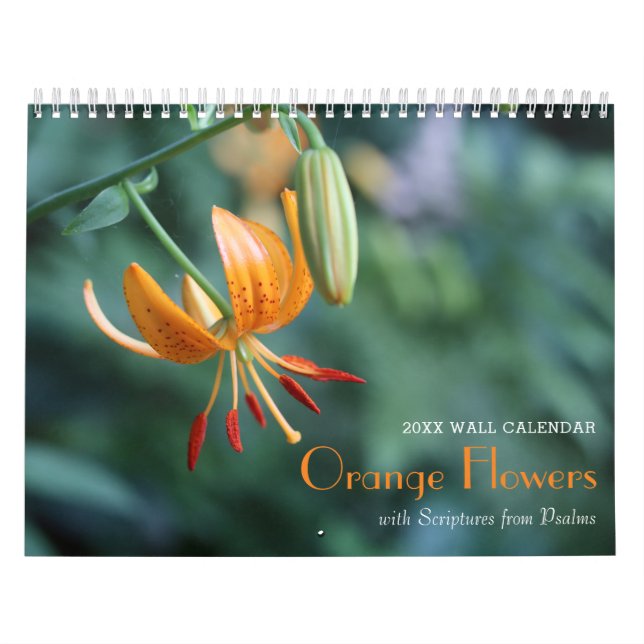 Calendrier des Psaumes et Fleurs Oranges (Protection)