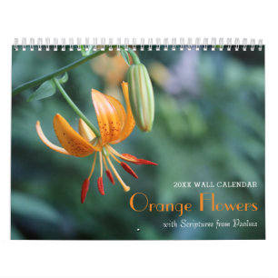 Calendrier des Psaumes et Fleurs Oranges