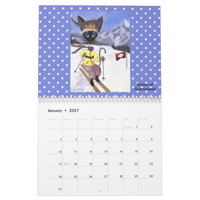 Calendrier des reines de Siamese - 2015 (Jan 2027)