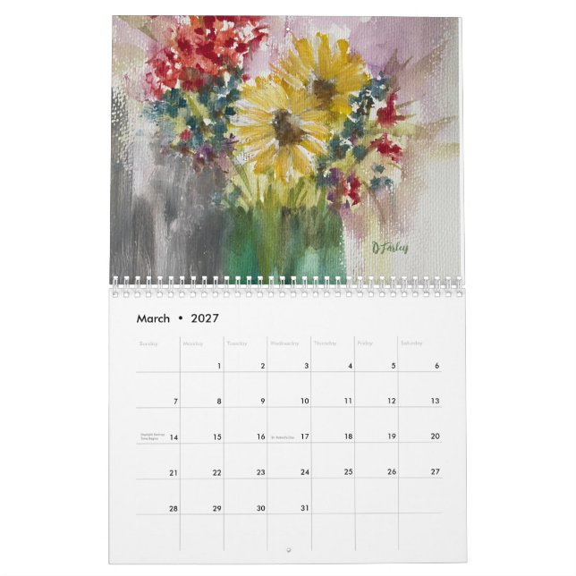 Calendrier des rêves fleurs sauvages 2025 (Mar 2027)