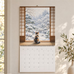 Calendrier des saisons par la fenêtre japonaise