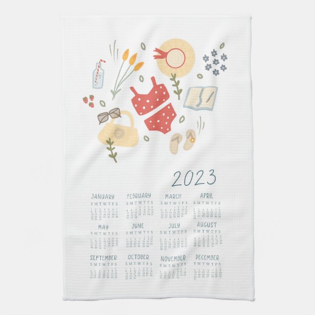 Calendrier des serviettes de thé 2023 Printemps Pi (Vertical)
