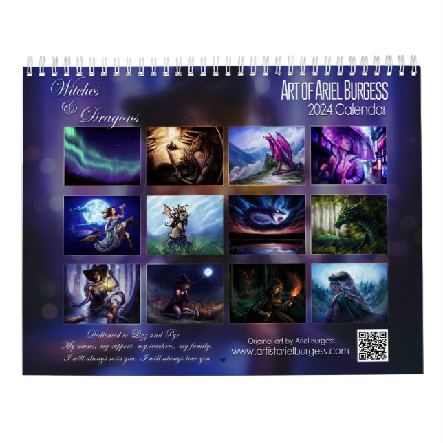 Calendrier des sorcières et dragons 2023 par Ariel (Dos)