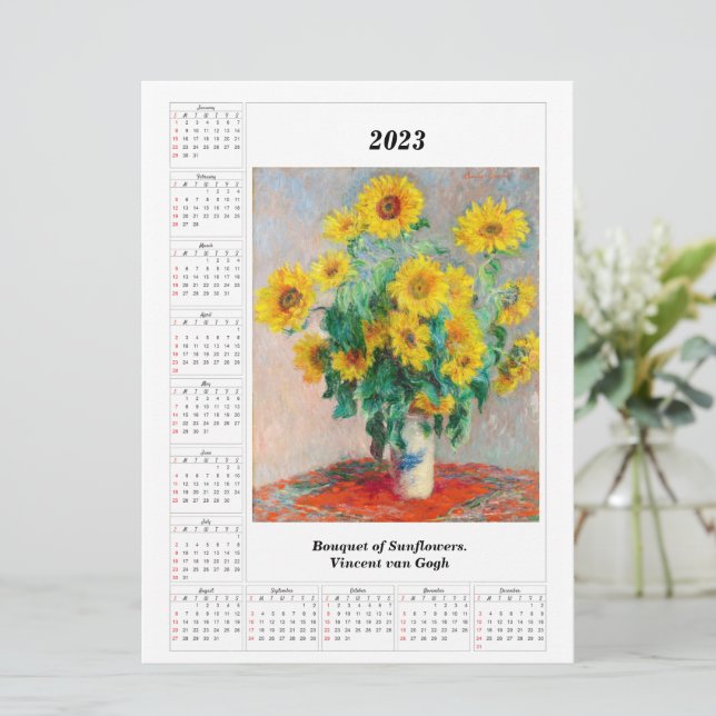 Calendrier des tournesols pour 2023 Vincent van Go (Debout devant)