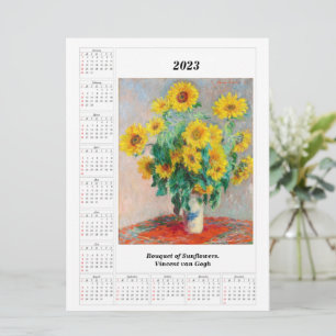 Calendrier des tournesols pour 2023 Vincent van Go