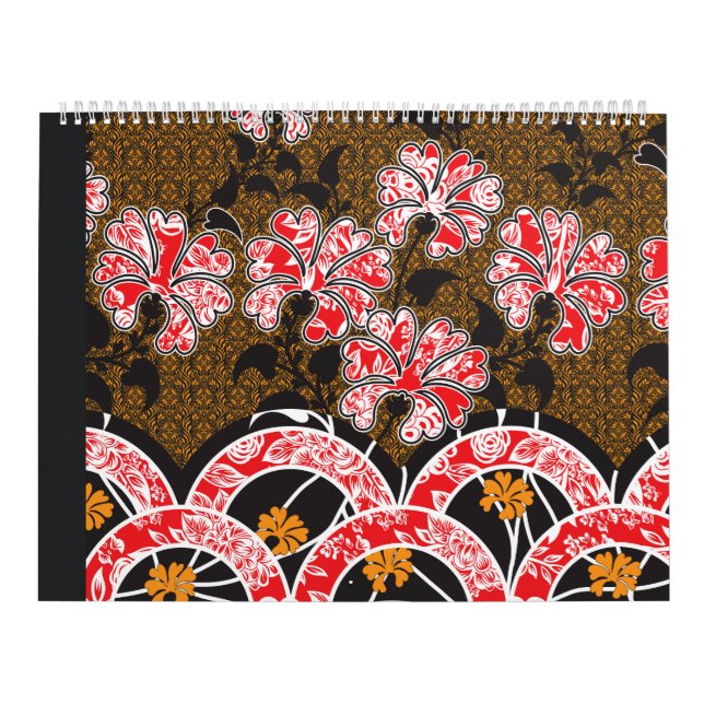 Calendrier design d'un mur rouge et noir suspendu (Protection)