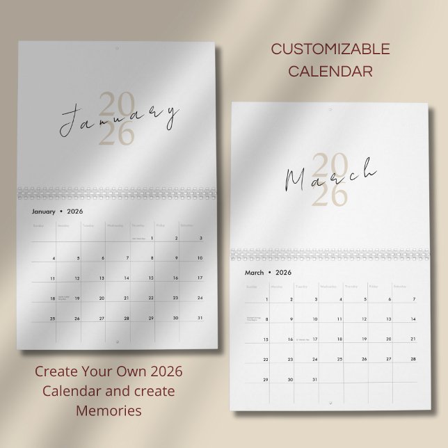 Calendrier Design minimaliste et épuré (Créateur téléchargé)