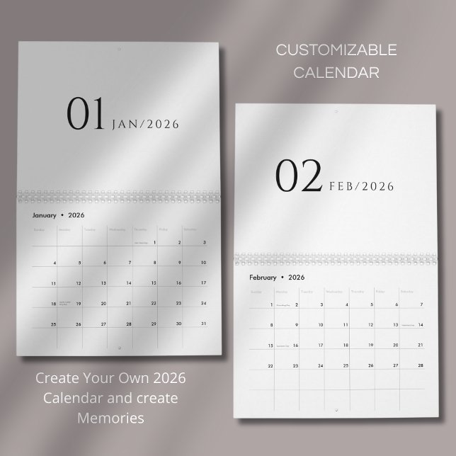 Calendrier Design minimaliste et épuré (Créateur téléchargé)