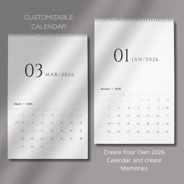 Calendrier Design minimaliste et épuré (Créateur téléchargé)