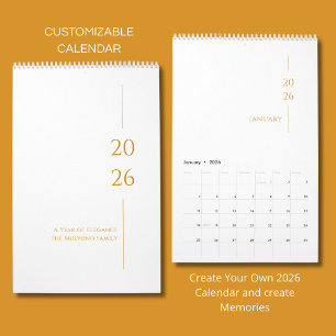 Calendrier Design minimaliste propre