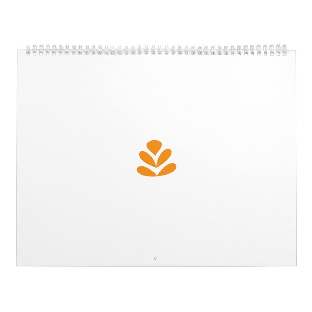 Calendrier Design orangé style fleur sur fond sombre (Protection)