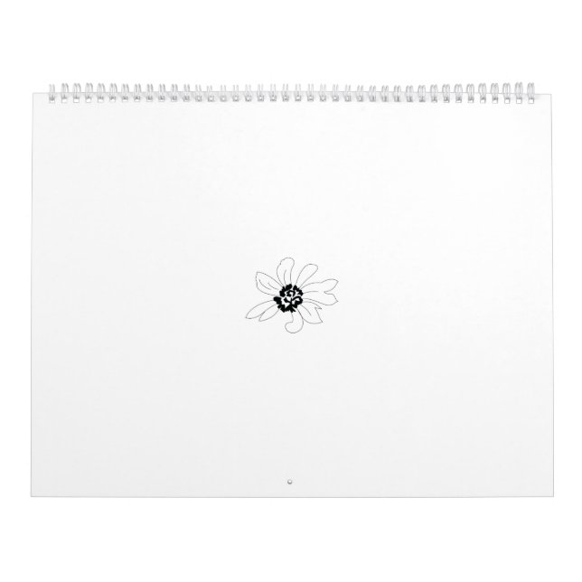 Calendrier Design orné, stylisé de fleurs avec pétale détaill (Protection)