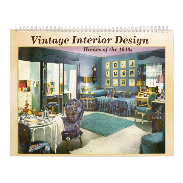 Calendrier Designs d'intérieur vintages - 1940 Maisons - (Protection)