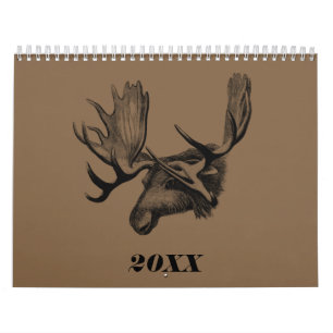 Calendrier Dessin animal de ligne simple 2024