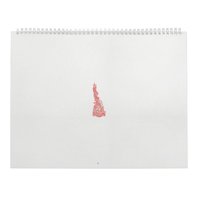 Calendrier dessin d'un oiseau avec des fleurs dessus (Protection)