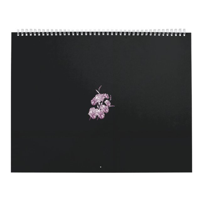 Calendrier dessin d'un plante aux fleurs violettes (Protection)