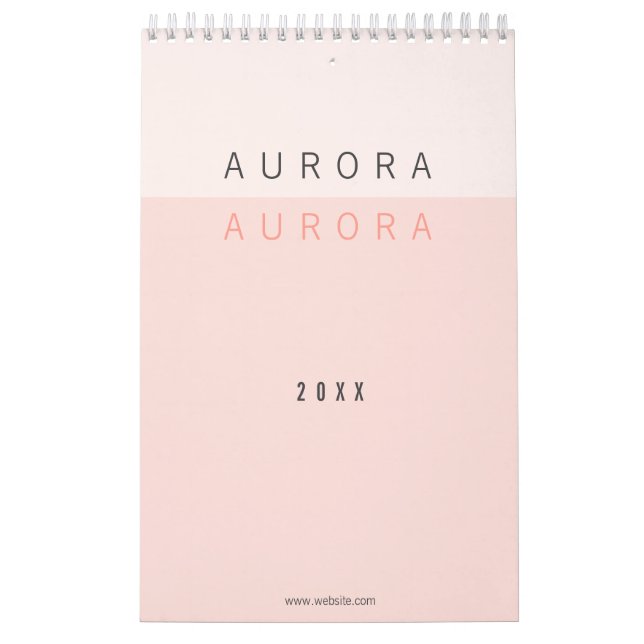 Calendrier Deux tons rose minimaliste (Protection)