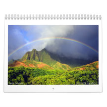 Calendrier d'Hawaï de vallée de Kalalau