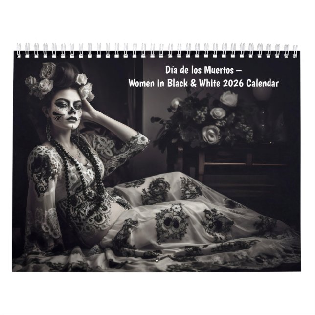 Calendrier Día de los Muertos – Women in Black & White 2026 (Protection)