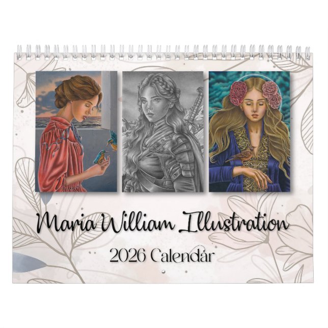 Calendrier d'illustration de Maria William 2026 (Protection)